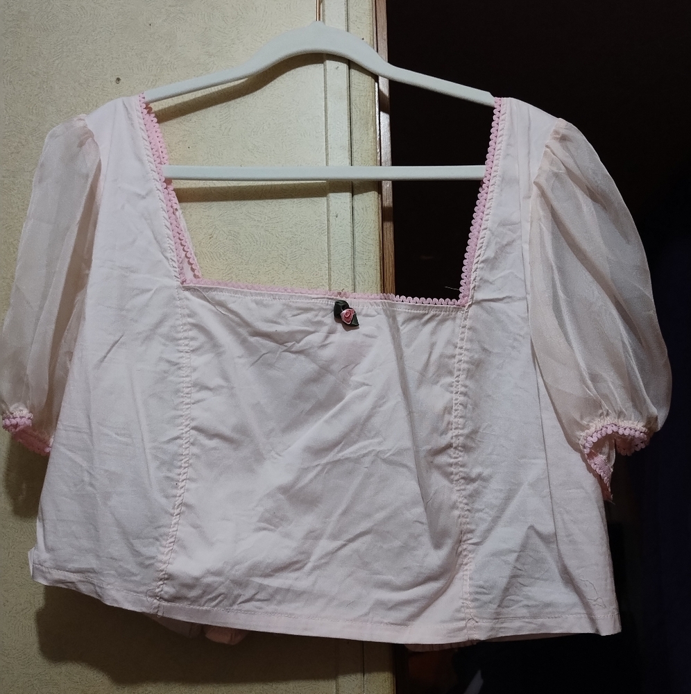 Vintage style rosette crop top XXL